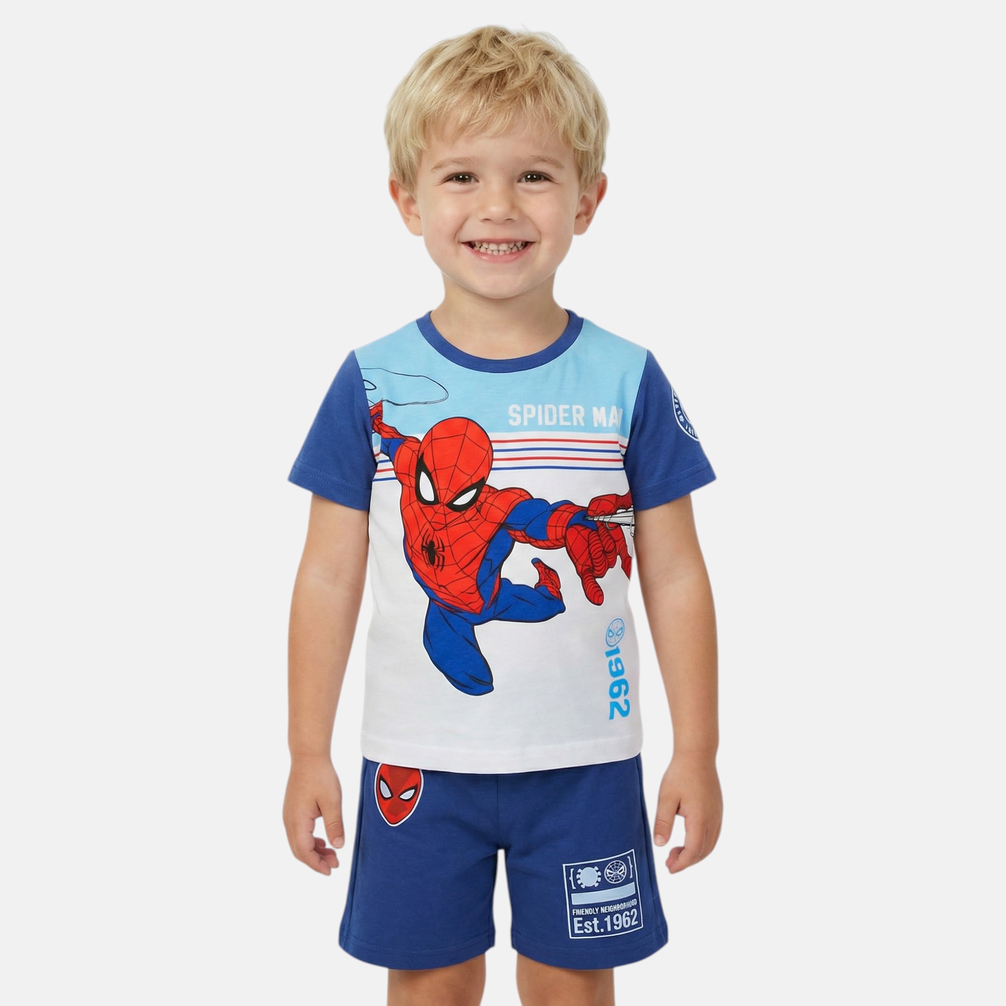 Spiderman Παιδικό Σετ Αγόρι Καλοκαιρινό Μπλε
